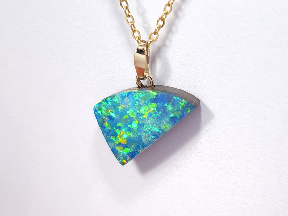 Vita' Australian 14k Gold Opal Doublet Pendant Gift 1g Q90
