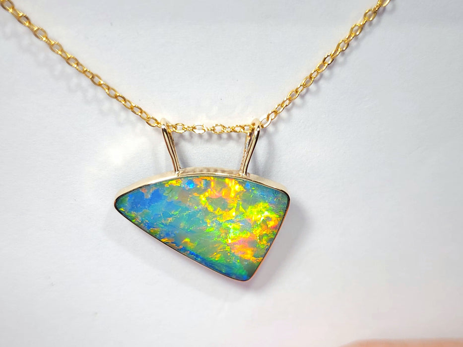 Fluvius' Large Genuine Australian Opal Pendant Gem Gift 1.8g R10