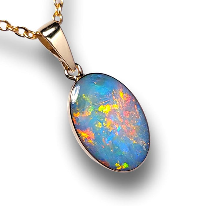 Hearth Portal' Australian Opal Pendant Jewelry 5.6ct 14k Gold Gem J83
