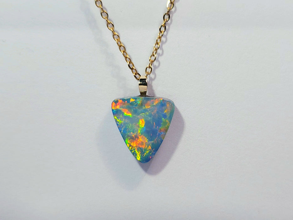 Erupta' Australian 14k Gold Opal Doublet Pendant Gift 0.8g Q21