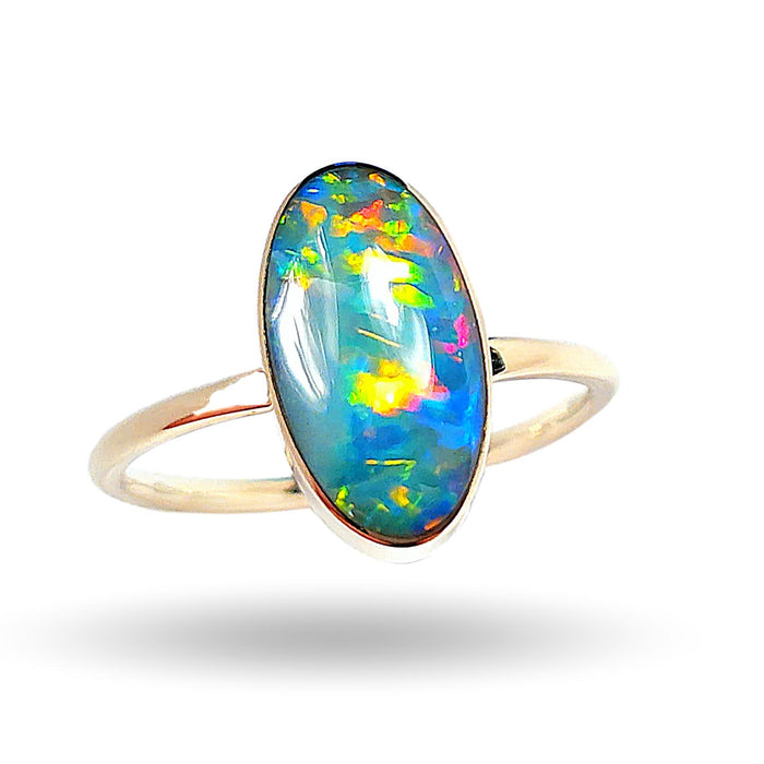 Hearth' 14k Gold Australian Opal Ring 2.1g Free Re-Size N20