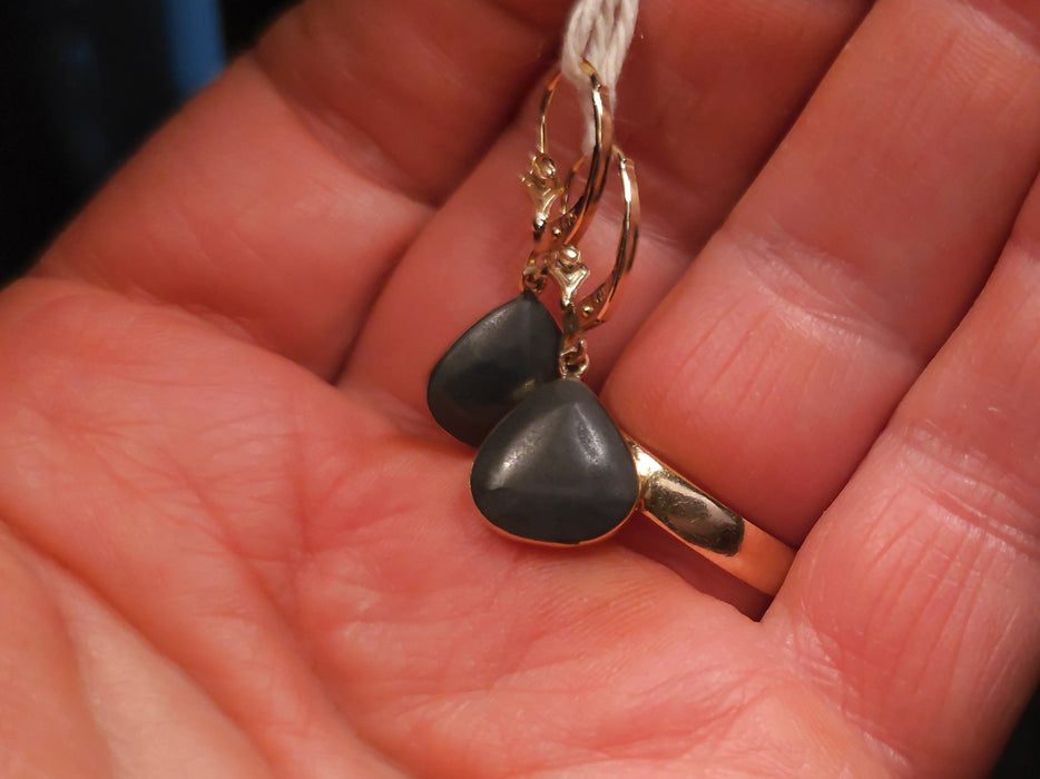 Fun Loo Mung' Genuine Australian Solid Gold Dangle Opal Earrings 12.2ct O79