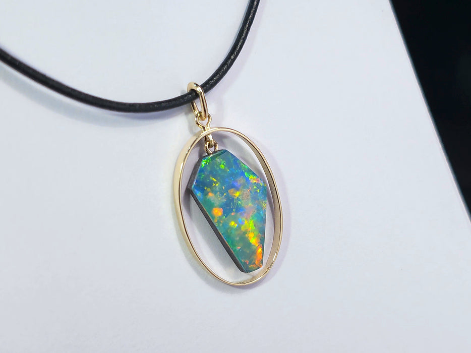 Talismo' Genuine Australian Opal Pendant 14k Gem Gift 10.3ct P46