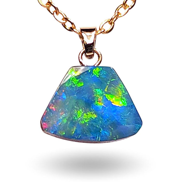 Dark Crystal' Australian Opal Pendant 14k Gold Doublet Gift 4.5ct K17