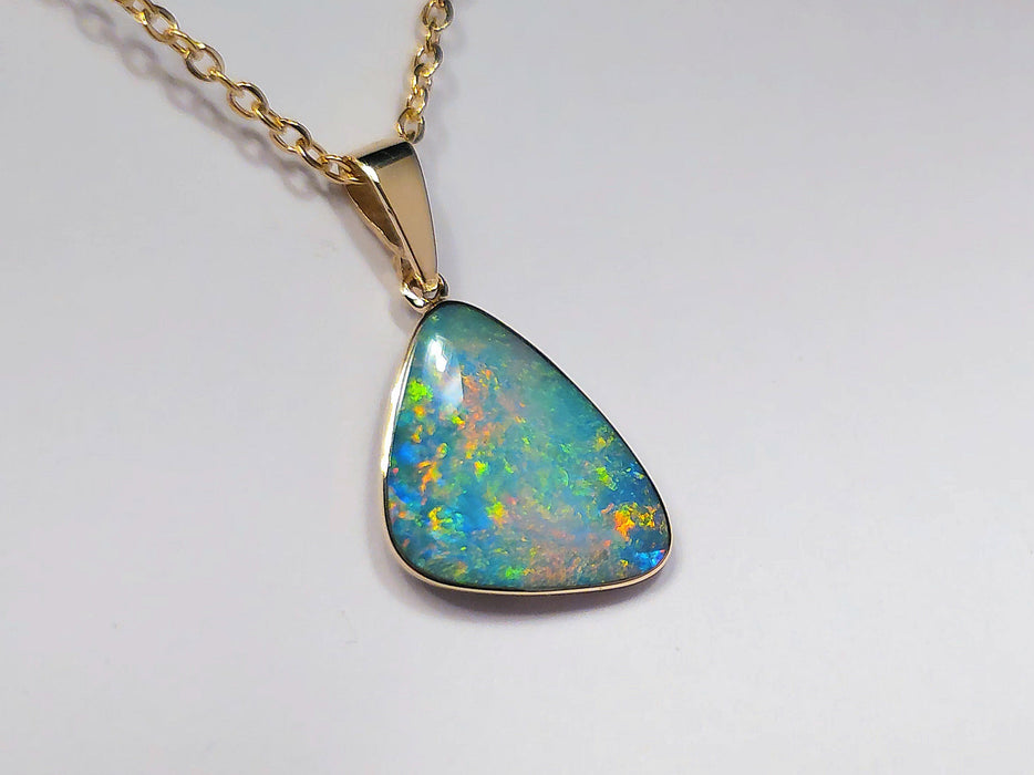 Nube De Ort' Australian Opal Pendant 14k Yellow Gold Gift 5.5ct M63