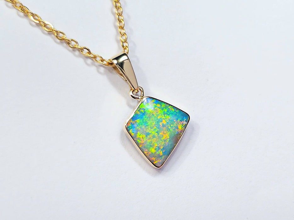 Barocco' Genuine Australian Opal Pendant 14k Gem Gift 5ct O43