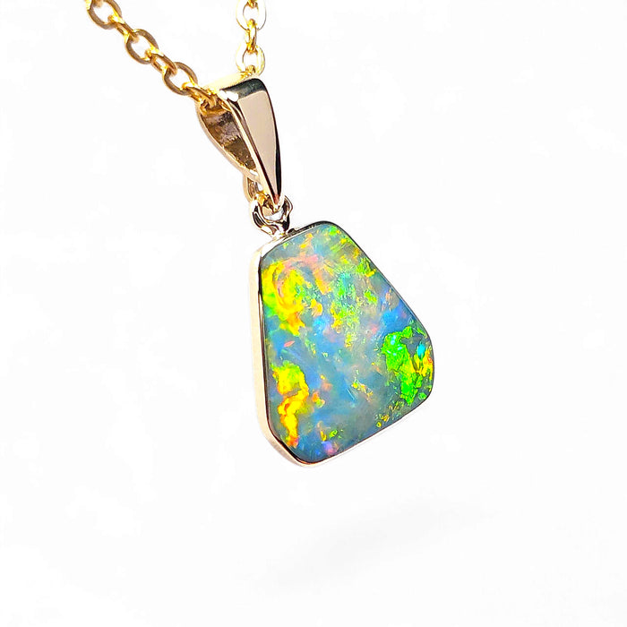 El Dorado' Genuine Australian Opal Pendant 14k Gem Gift 4.5ct O44