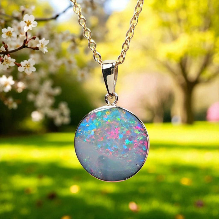Flor Do Rio' Genuine Australian Opal Pendant Gem Gift 7ct O41
