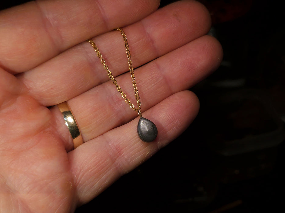 Bowdrop' Australian 14k Gold Opal Doublet Pendant Gift 2.6 carat P78