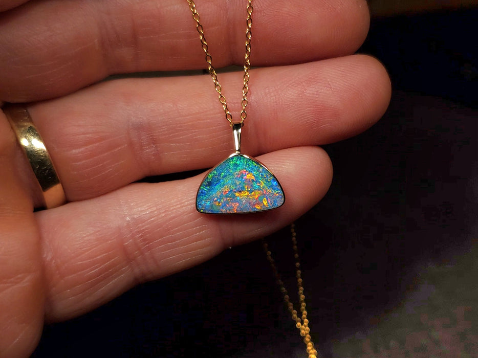 Fireheart' Genuine Australian Opal Pendant Gem Gift 1.1g R07