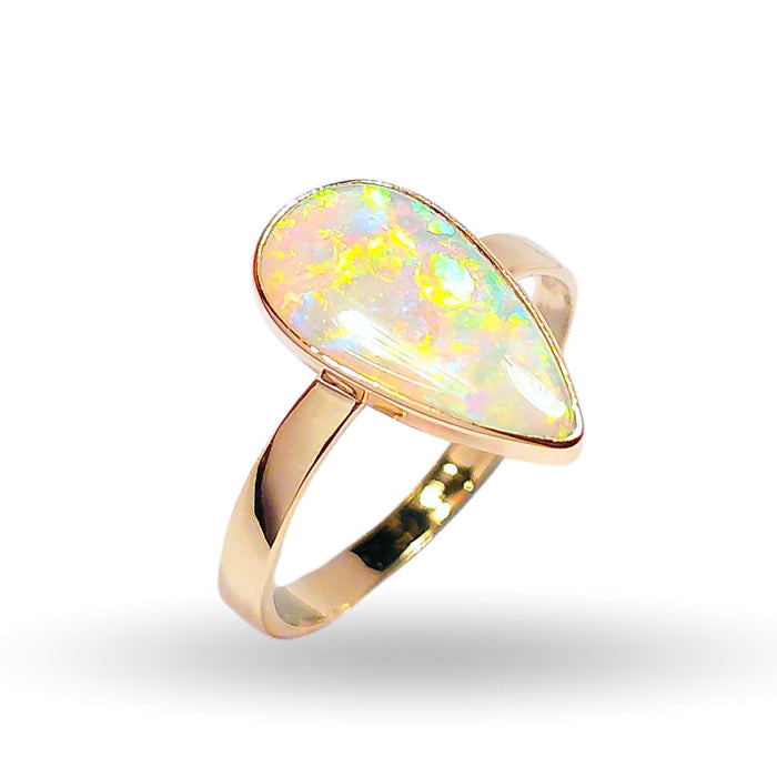 Rain Drop' Australian Solid Opal Ring 14k Gold 2.1g Size 7 M06