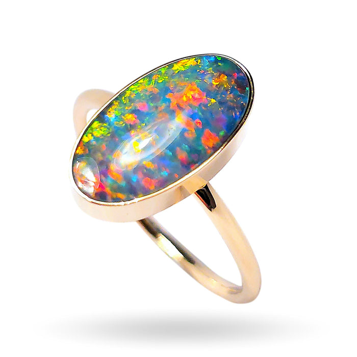 Arco Rojo' Australian Opal Ring Gem Gift 2.4g 14k Free Re-Size US 7 M41