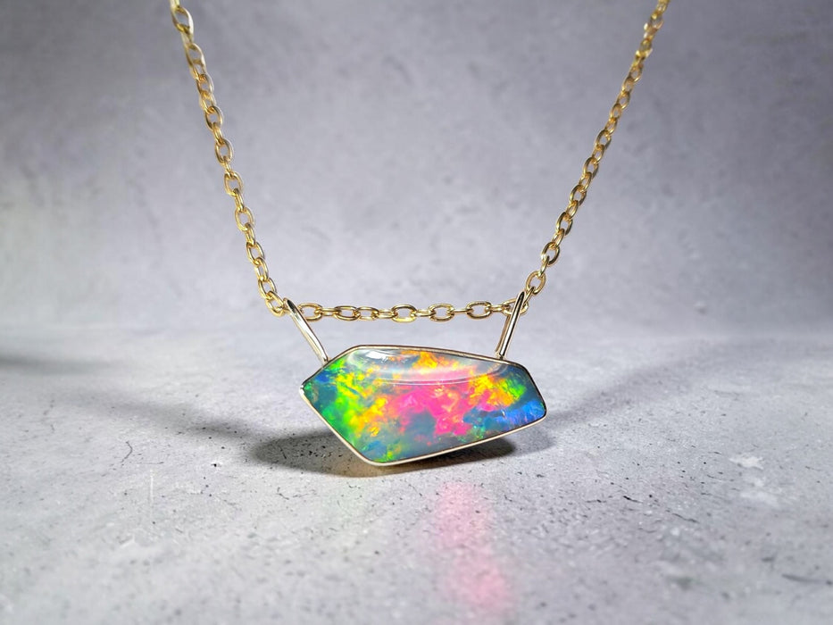 Ammolita' Genuine Australian Opal Pendant 14k Gem Gift 6.4ct P70