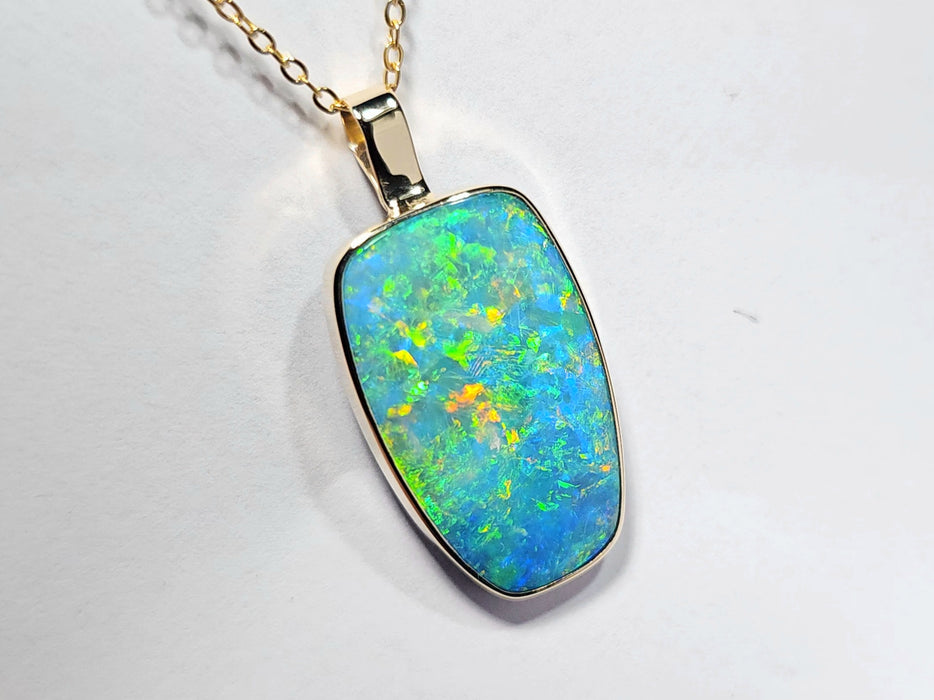 Gold Royale' Large Genuine Australian Opal Pendant Gem Gift 3g R23