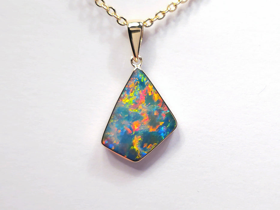 Mt Etna' Genuine Australian Opal Pendant 14k Gem Gift 6.1ct O90
