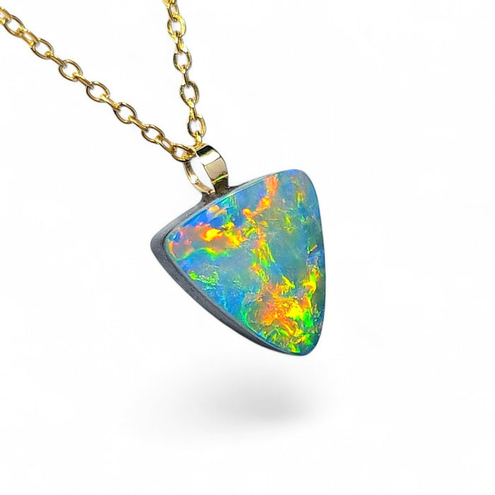 Erupta' Australian 14k Gold Opal Doublet Pendant Gift 0.8g Q21