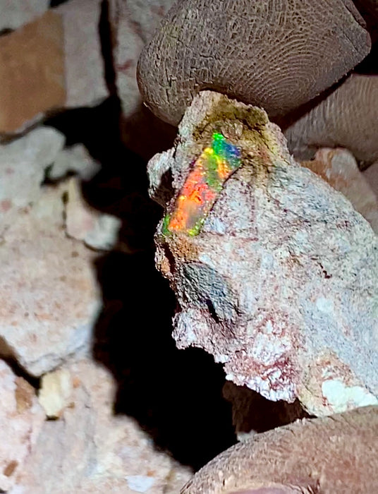 Cime De Colore' Australian Opal & Diamond Pendant Rare Gem Gift 14.6ct O93