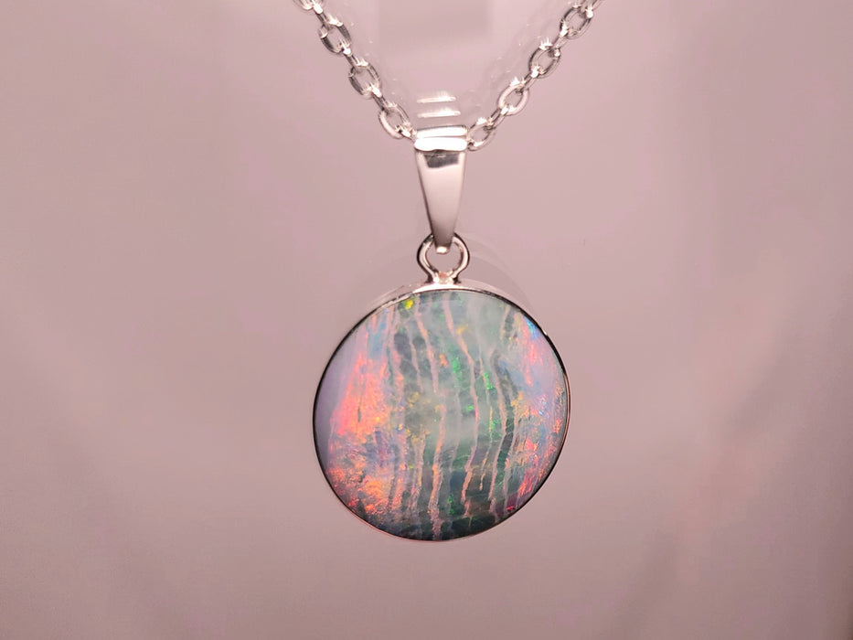 Lollipop' Genuine Australian Silver Opal Pendant Jewelry 9.8ct J46