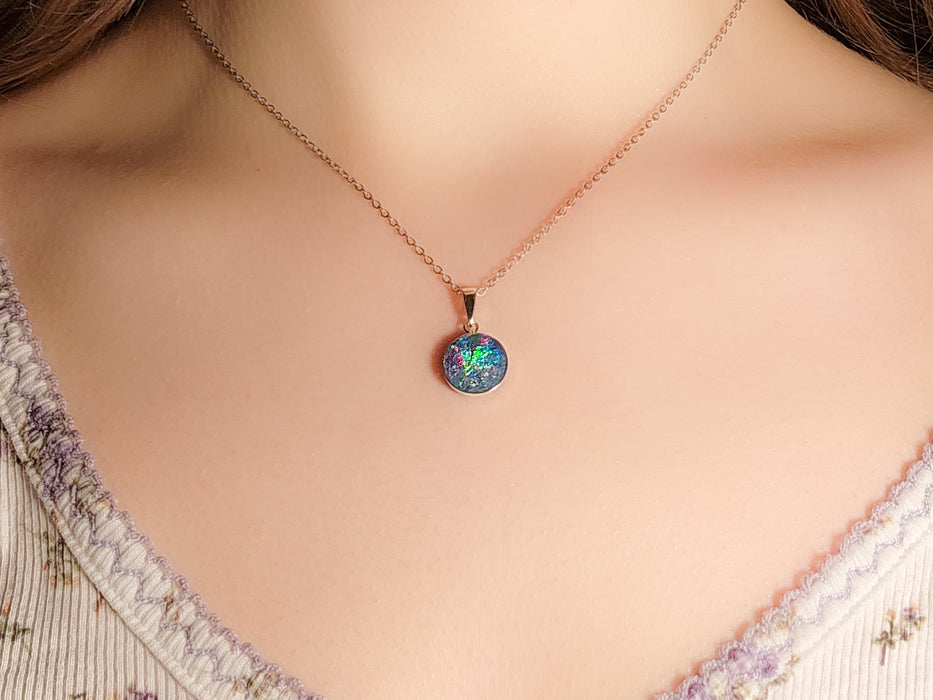 Ruby Moon' Genuine Australian Silver Opal Pendant Jewelry Gift 4.6ct J49