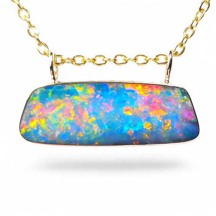 Feu Cerise' Genuine Australian Opal Pendant Super Gem Gift 8ct O59