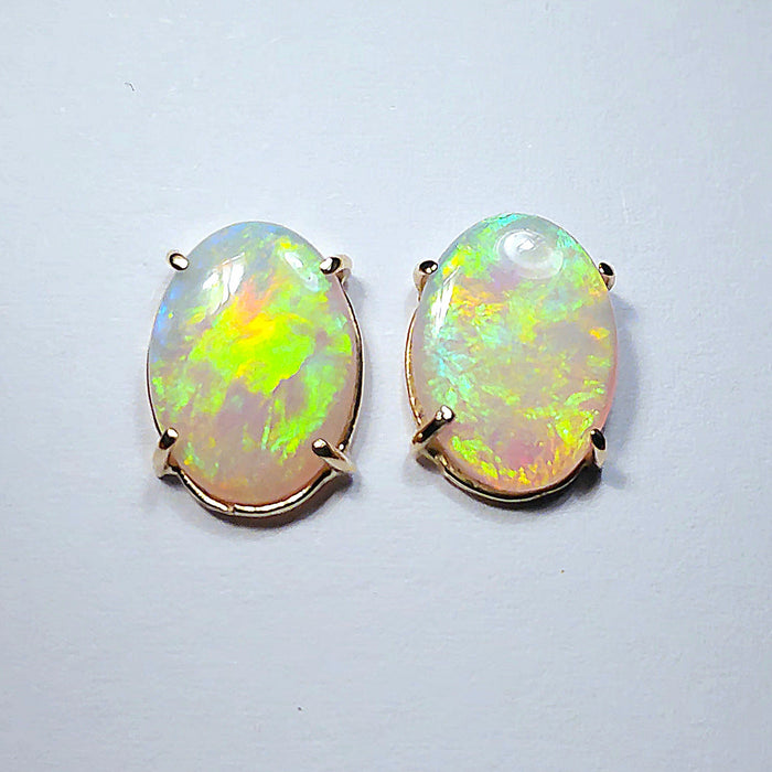 Citrus Drops' Natural Solid Australian Gold Screwback Opal Earrings 7ct M91