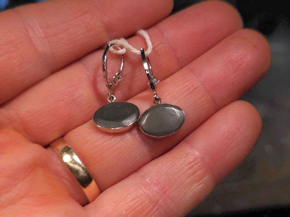 Fue Et Glace' Australian Opal Solid White Gold Dangle Earrings 11.3ct O83