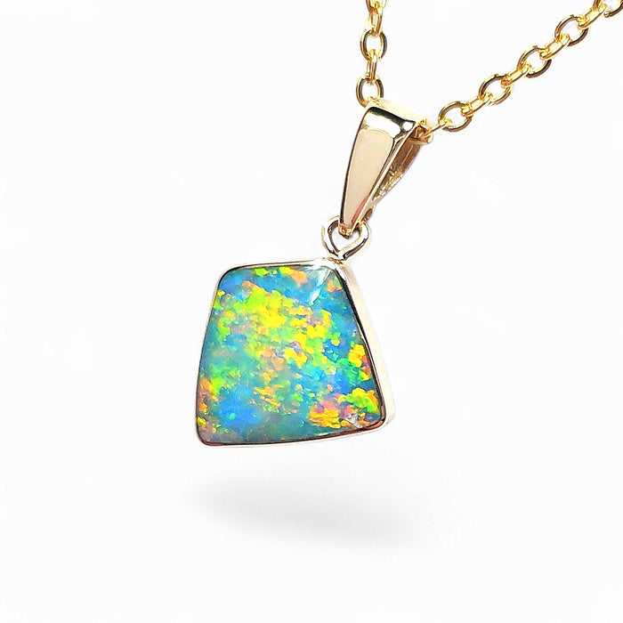 Barocco' Genuine Australian Opal Pendant 14k Gem Gift 5ct O43
