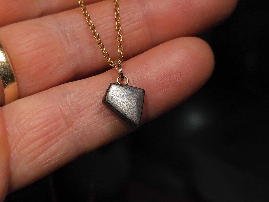 Galaxia' Rare Australian 14k Gold Opal Doublet Pendant Gift 3.5 carat P26