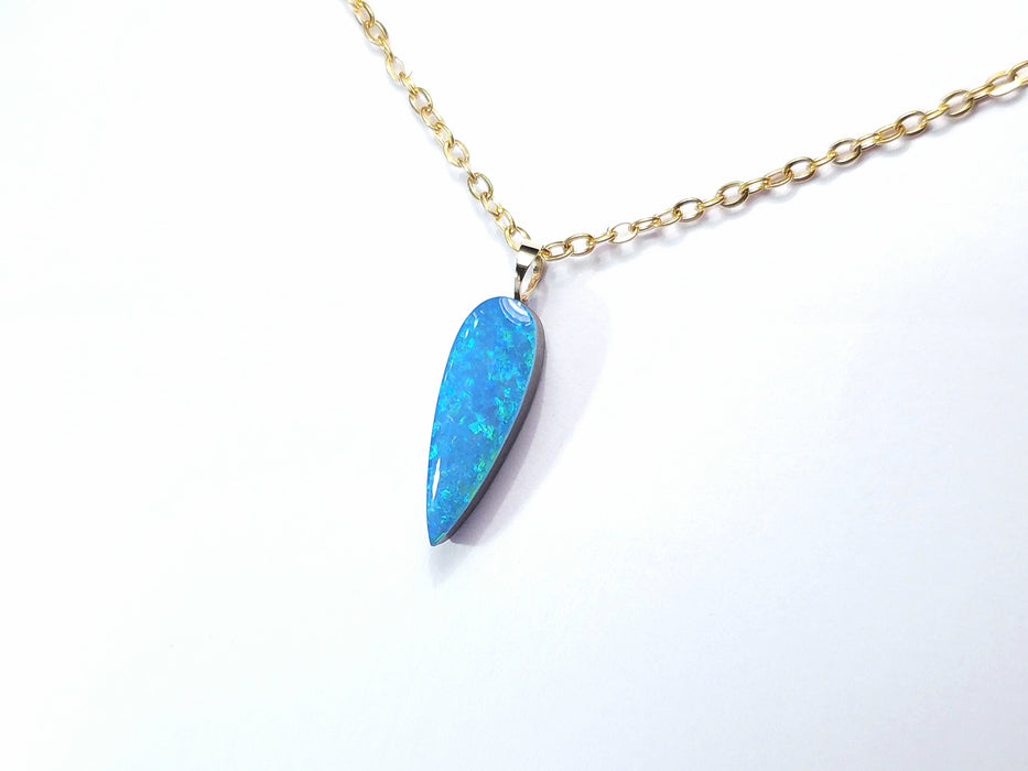 Grunspark' Australian 14k Gold Opal Doublet Pendant Gift 3.1 carat P83