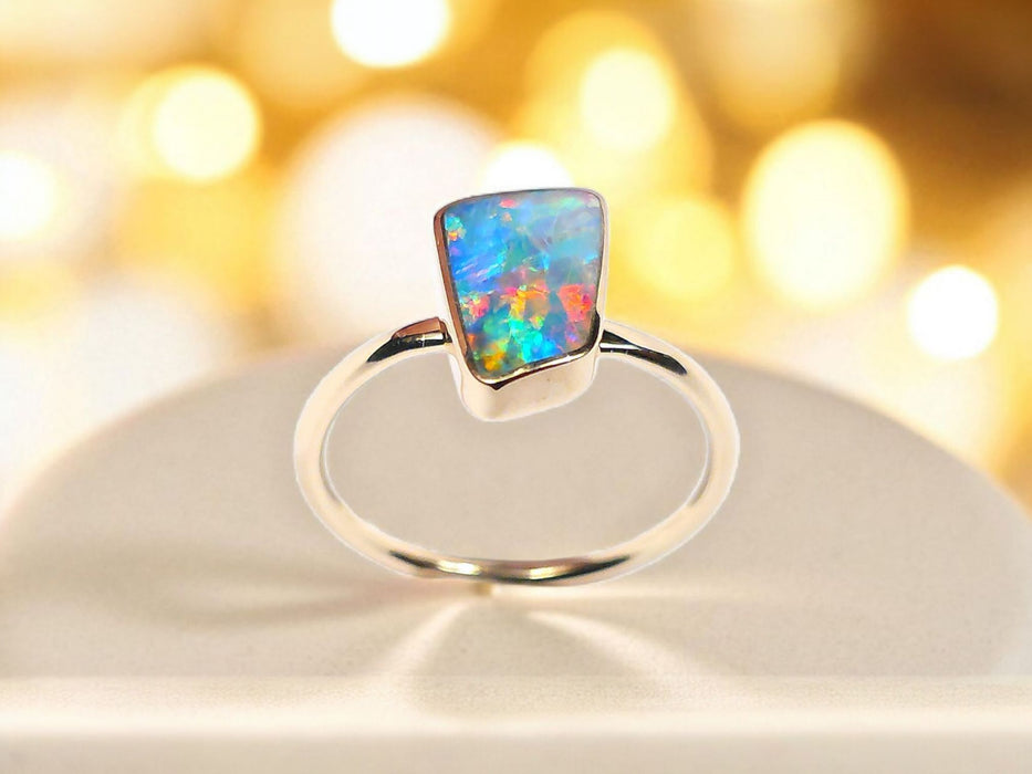 Fiore' 14k Gold Australian Opal Ring 2g Free Re-Size P08