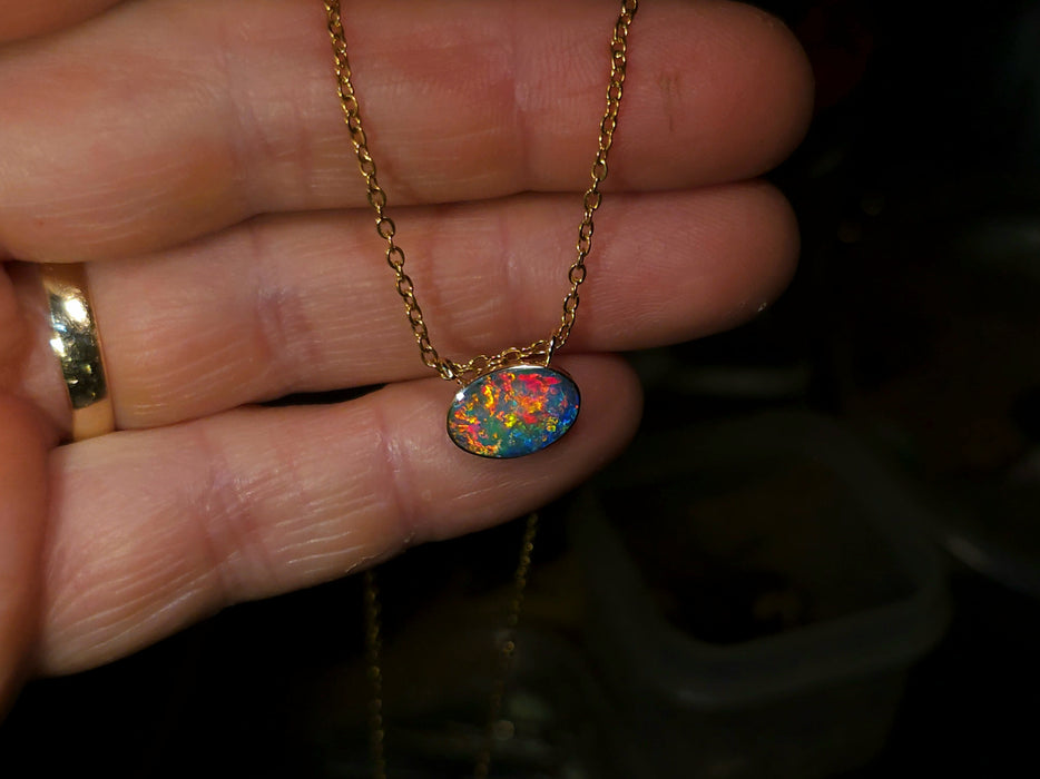 Shadokht' Genuine Australian Opal Pendant Super Gem Gift 3.8ct P99