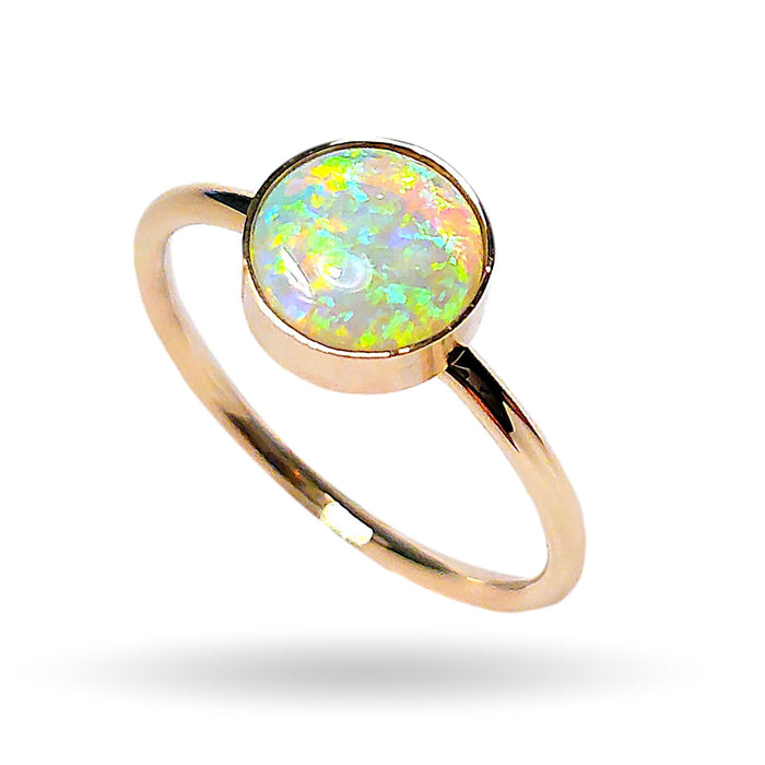 Kreisgarten' Australian Solid Opal Ring 14k Gold 1.9g Free Re-Size 7 M40