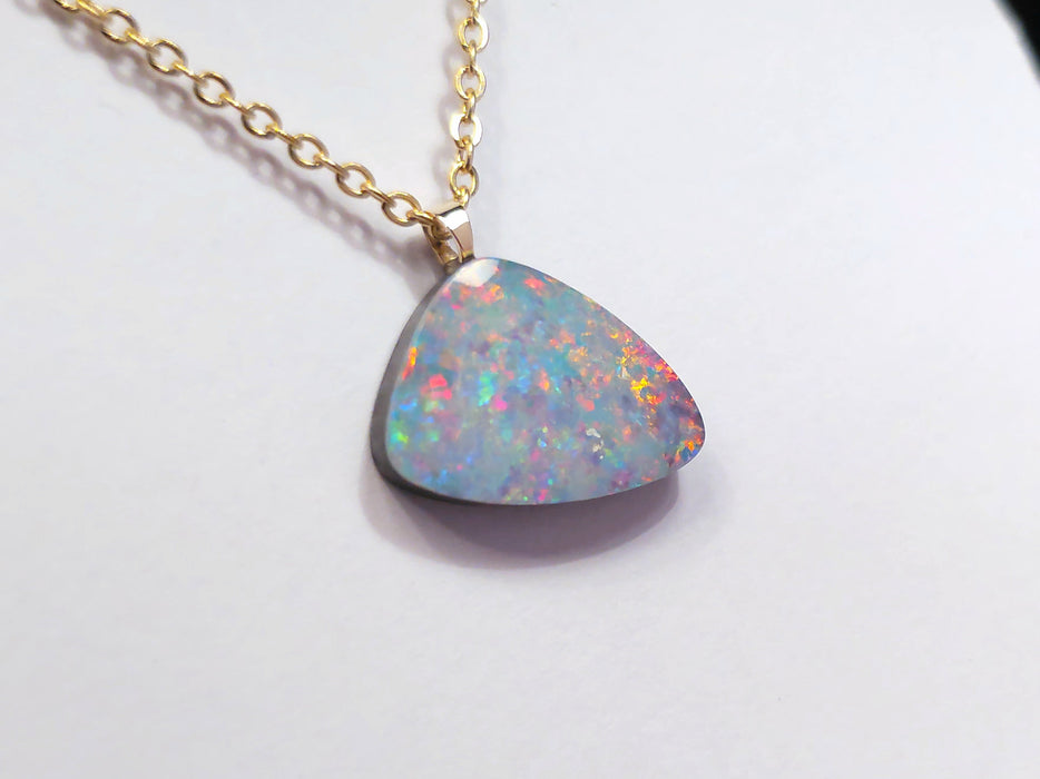 Uluru' Australian 14k Gold Opal Doublet Pendant Gift 6 carat P18