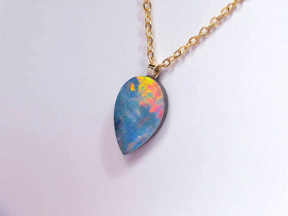 Promenata' Australian 14k Gold Opal Doublet Pendant Gift 4.4 carat P16