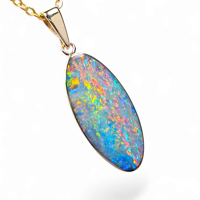 Spring Rain' Genuine Australian Opal Pendant Gem Gift 6.3ct O46