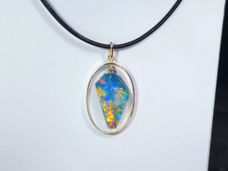 Talismo' Genuine Australian Opal Pendant 14k Gem Gift 10.3ct P46