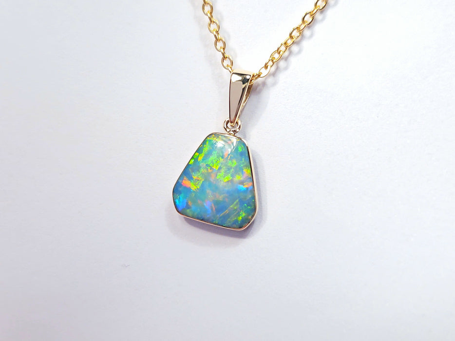 El Dorado' Genuine Australian Opal Pendant 14k Gem Gift 4.5ct O44