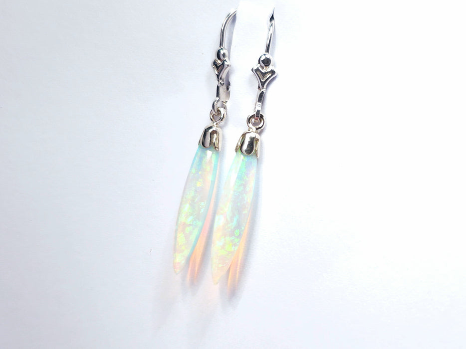 Frostklingen' Australian Solid Crystal Opal White Gold Earrings 7ct N90