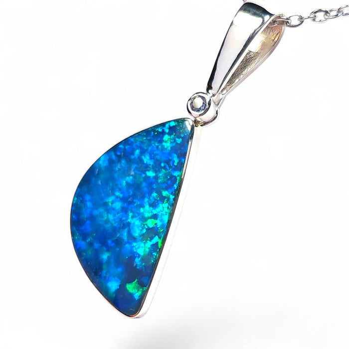 Estrellazul' Australian Opal & Sky Blue Topaz Silver Pendant 11.4 ct O53