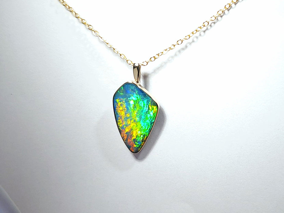 Ammolito' Genuine Australian Opal Pendant 14k Gem Gift 1.2g R19