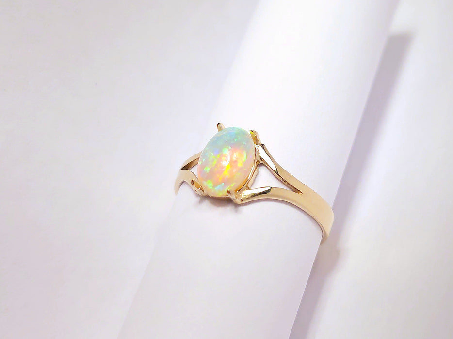 Verde' Australian Solid Opal Ring 14k Gold 1.5g US Sz 6.25