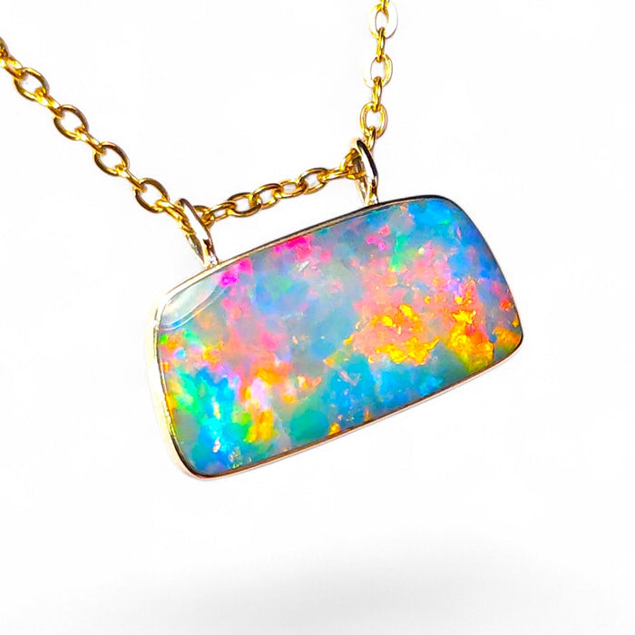 Usekh' Genuine Australian Opal Pendant 14k Gem Gift 9ct P58