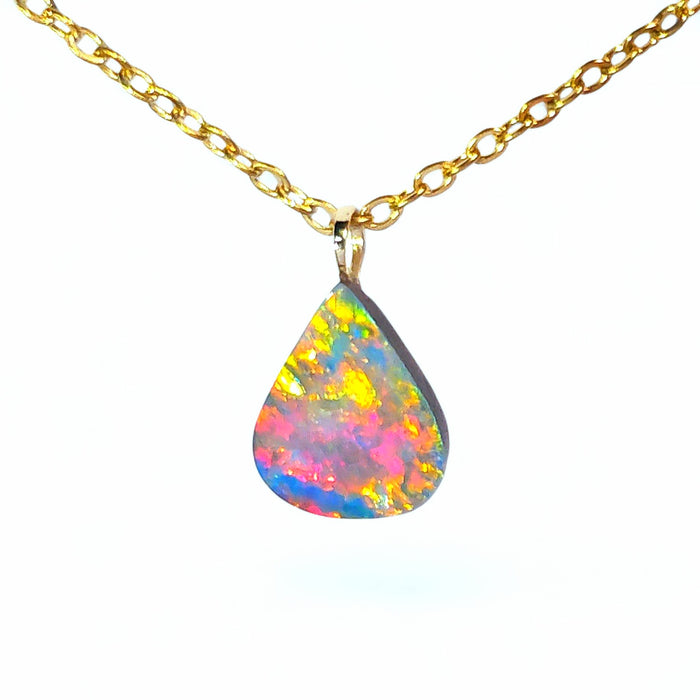 Meteorae' Australian 14k Gold Opal Doublet Pendant Gift 2.9 carat P79