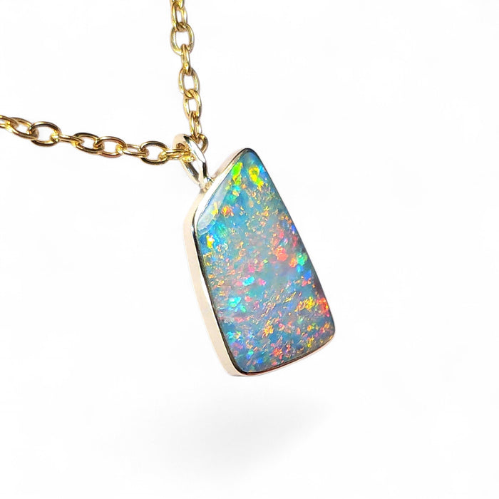 Stellina' Genuine Australian Opal Pendant 14k Gem Gift 0.9g P89