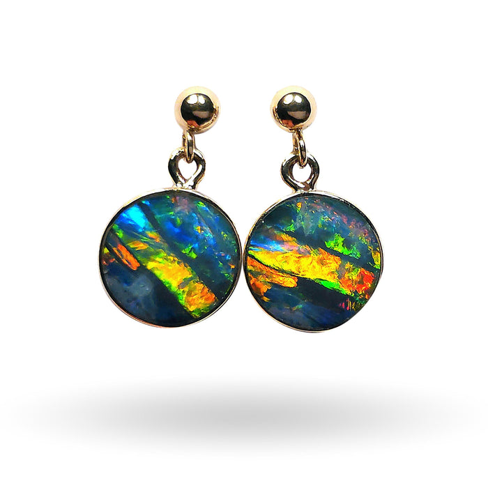 Daint' Australian Opal Earrings Gold Gem Gift Jewelry 4.9ct M57