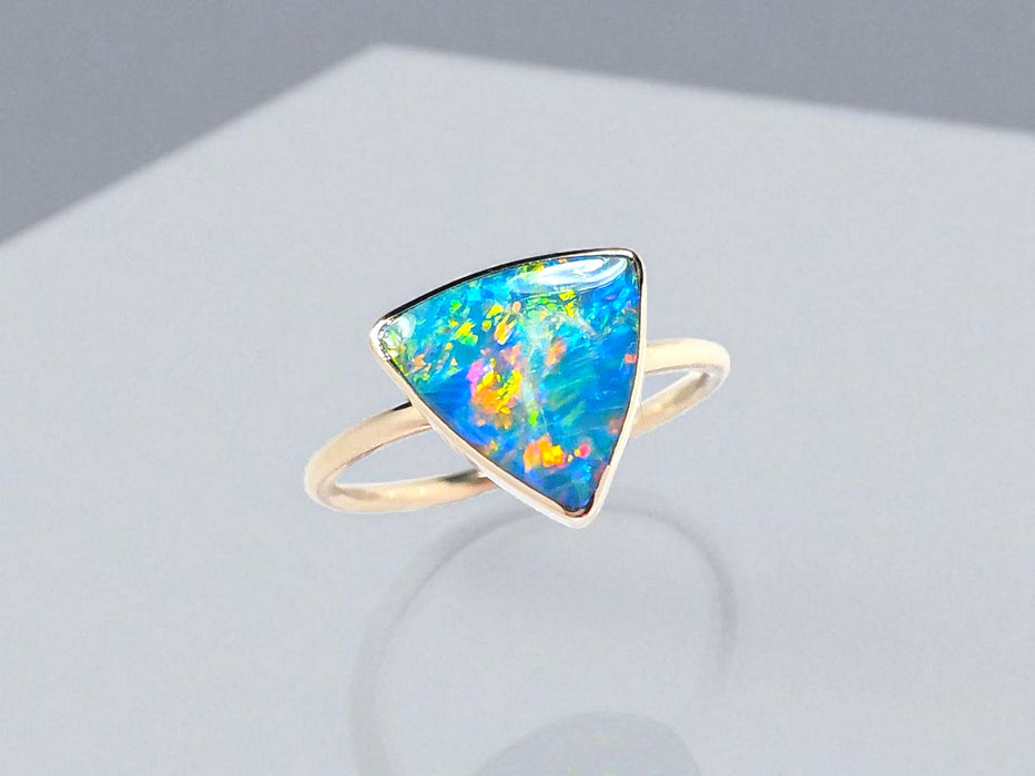 Trilliance' 14k Gold Australian Opal Ring 2.3g Free Re-Size O25