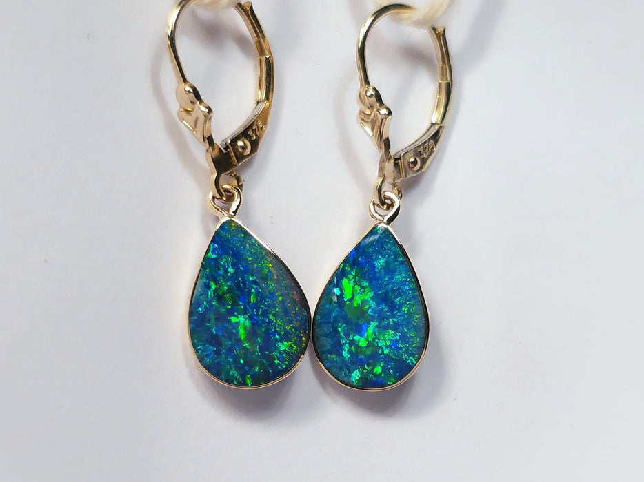 Dew Drops' Australian Opal Earrings Gold Gem Gift Jewelry 8.4ct M60