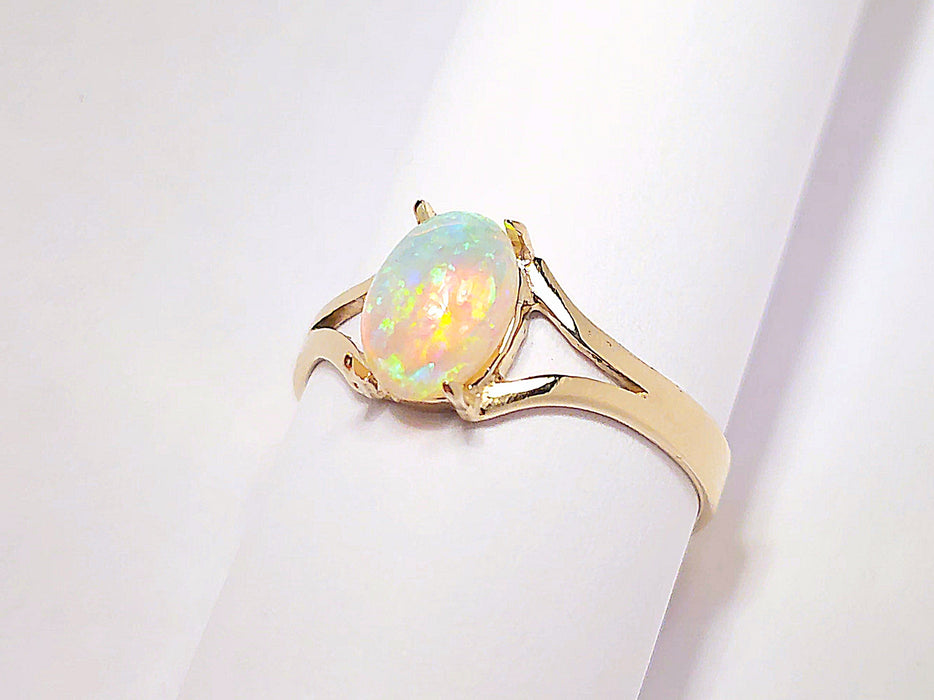 Verde' Australian Solid Opal Ring 14k Gold 1.5g US Sz 6.25