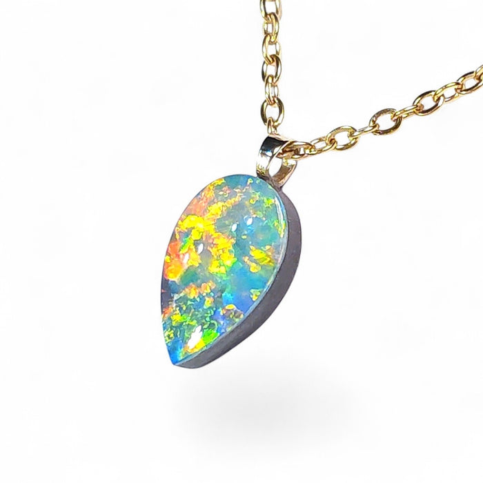 Pillar of Fire' Australian 14k Gold Opal Doublet Pendant Gift 2.9 carat P81