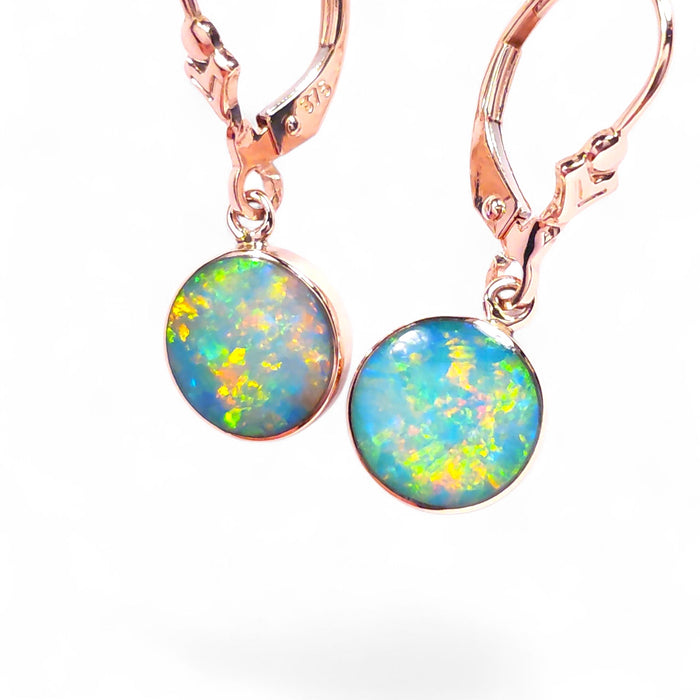 Rose Glow' Australian Opal Earrings Pink Gold Dangle Jewelry Gems 8.3ct O82